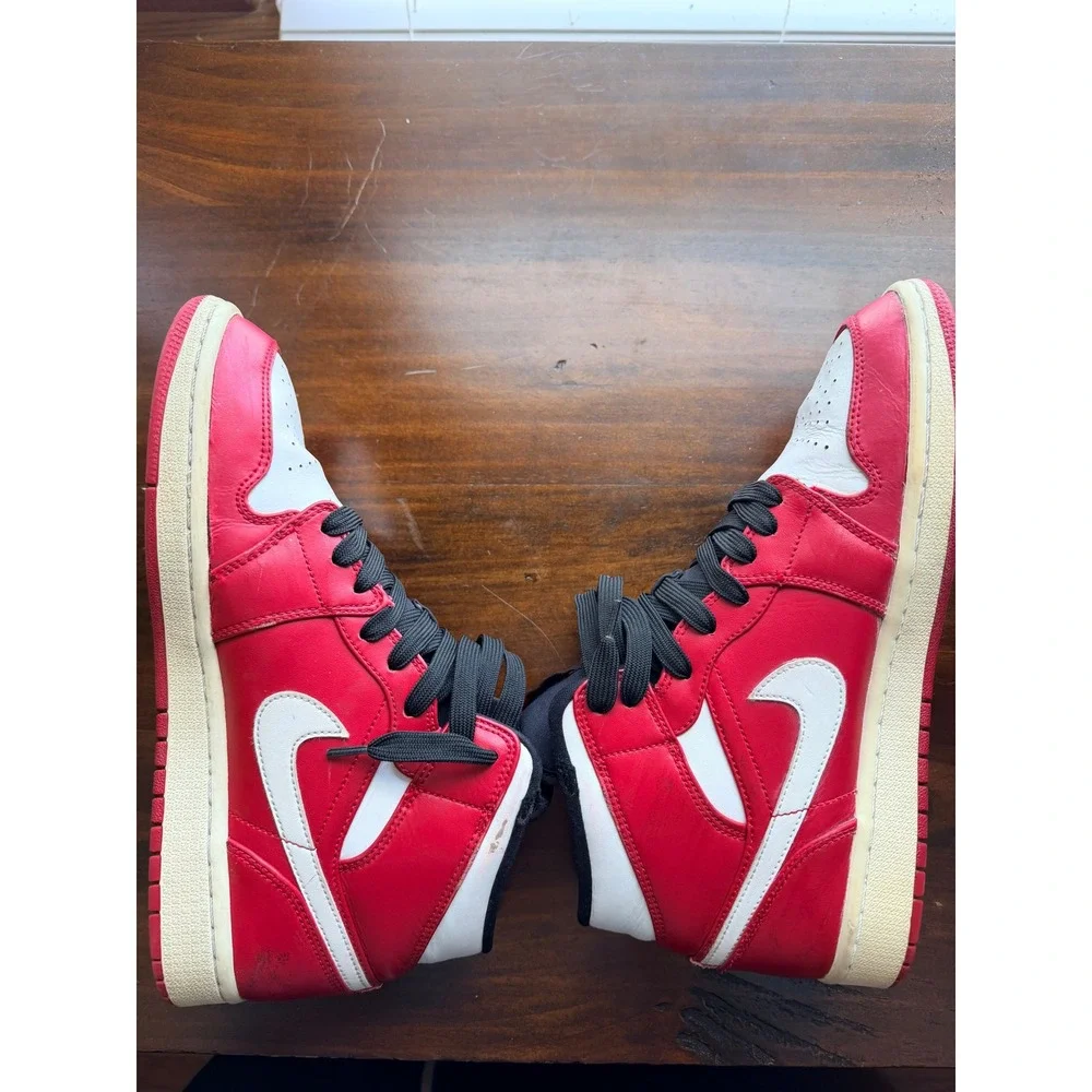 Nike Air Jordan 1 Mid Chicago Mens 8 Gym Red White Black 554724-605 2018